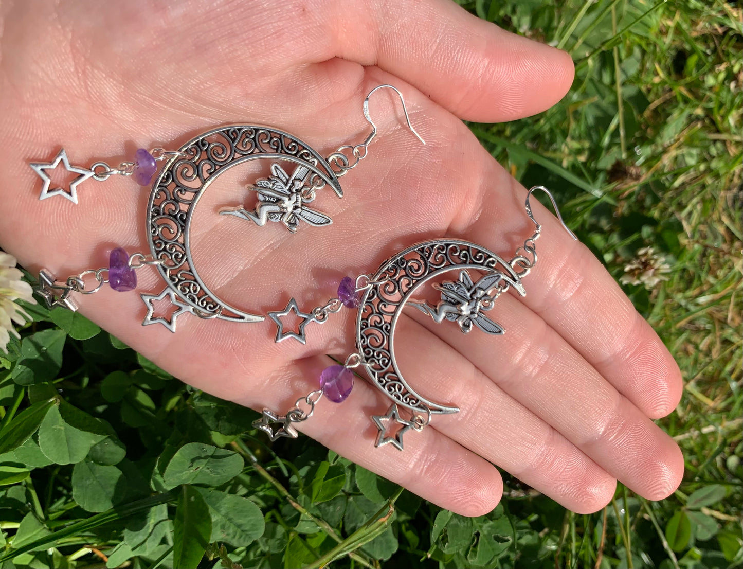 Pretty fairy amethyst dangle earrings ✨🧚💜