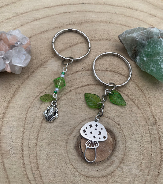 Cottagecore fairy mushroom keyrings✨🧚🐸🍄