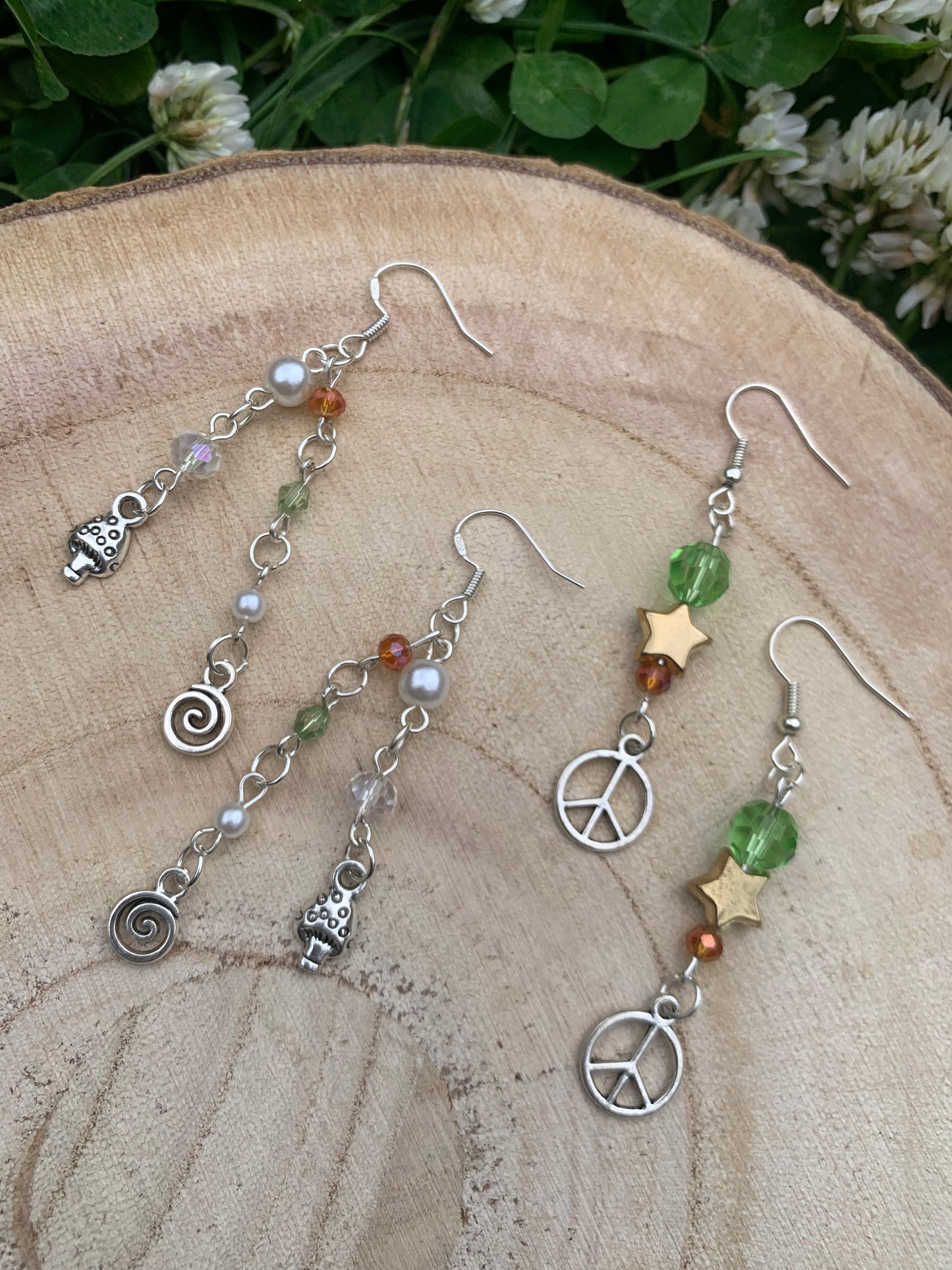 Hippie mushroom earrings ☮️✨🧚