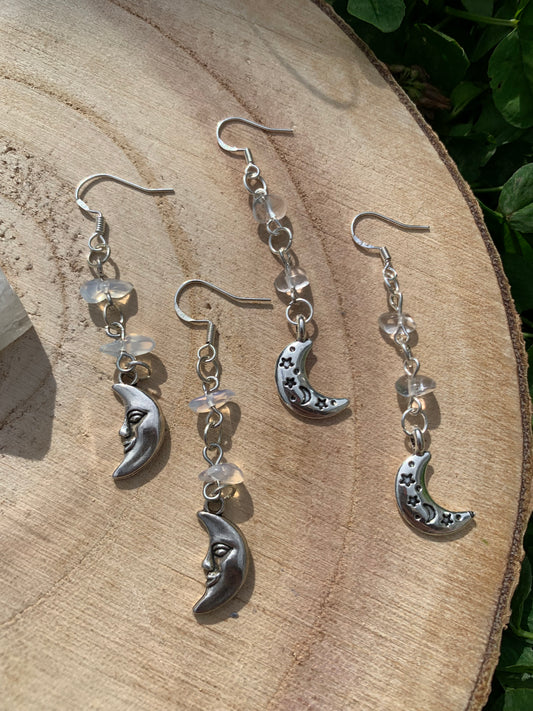 Whimsical crystal moon earrings ✨🌙