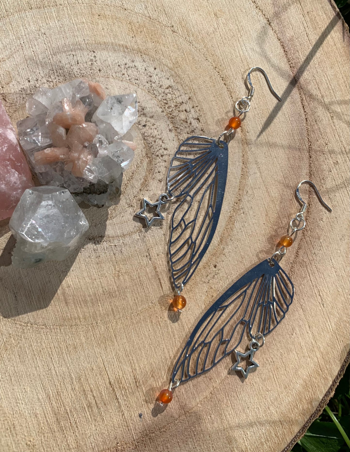 Carnelian fairy wing earrings ✨🧚